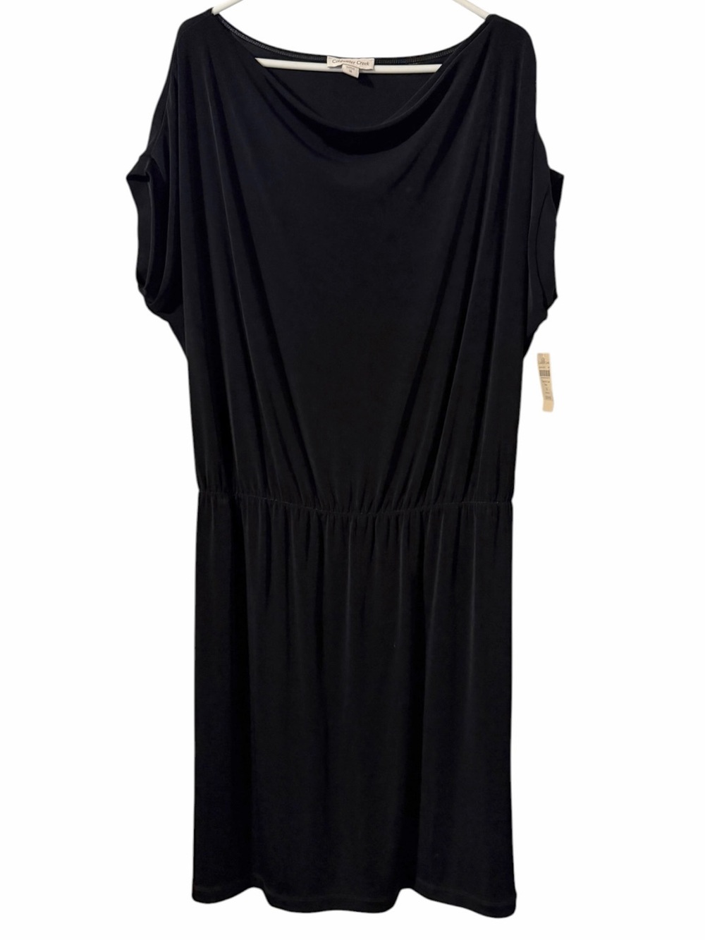 NWT Coldwater Creek Travel Knit Cowl Dress Black stretchy women’s plus 1X